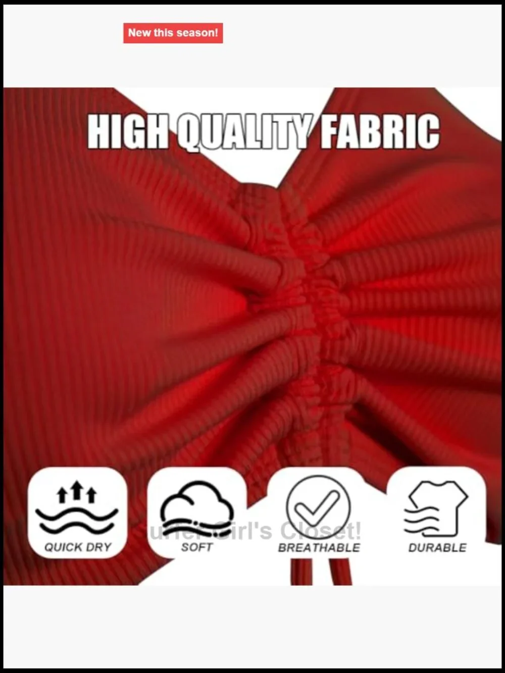 Solid High Waist Athletic Bikini Two Piece Swimwear with Drawstring Tie Front